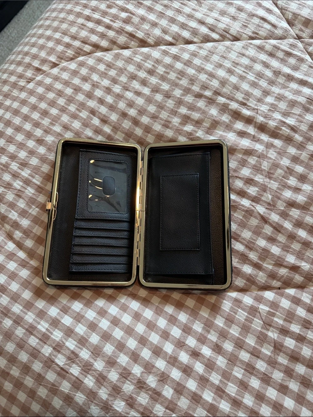 Black Faux Croc Leather Phone Wallet Case - Unbranded